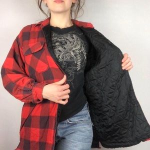 vintage sierra pacific plaid button-up thick flannel jacket